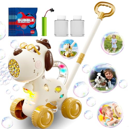 TOY PLAYER Hundeblasen-Rasenmäher für Kleinkinder, automatische Blasenmaschine für Kinder, Sommer-Spielzeug für Outdoor-Gartenaktivitäten zum Schieben