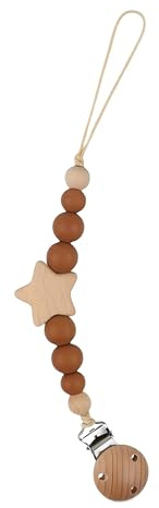 Schnullerkette Sternchen in Braun
