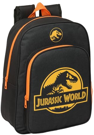 JURASSIC WORLD - Mochila Escolar Infantil Animada, Mochila Niño, Mochila Infantil, Adaptable a Carro, Ideal para Niños en Edad Escolar, Cómoda y Versátil, Calidad y Resistencia, 26x11x34 cm