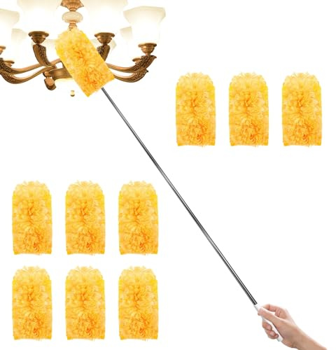 Arroopu Recharges de plumeau, brosse de dépoussiérage flexible, antistatique pour bibliothèque, voiture, lampe électronique, vase, plafond, sol, meubles, mur