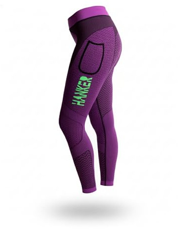 HANKER Mallas largas de compresión Mujer con Bolsillos para Running y Gym | Tejido Soft Air Plus, bolsillos grandes, ajuste compresivo adaptable, para running, trail, fitness y gym