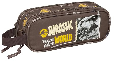 Safta JURASSIC WORLD - Portatodo Doble Niño, Estuche Infantil, Estuche Niño, Ideal para Niños en Edad Escolar, Cómodo y Versátil, Calidad y Resistencia, 21x6x8 cm