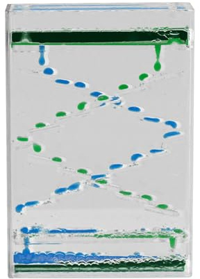 Sablier liquide - Acrylique - 14 x 9 x 3 cm - Jouet de bureau - Minuterie liquide - Soulagement de l'anxiété - Soulage le stress - Minuterie sensorielle - Décoration de bureau - Relaxation pour