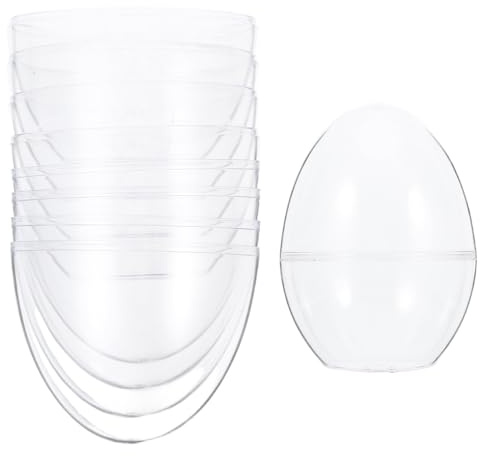 MOLUCKFU 4pcs Plastic Candy Boxes for Easter Hollow Eggs Candy Packing Design for Easter Party Biscuit Containers
