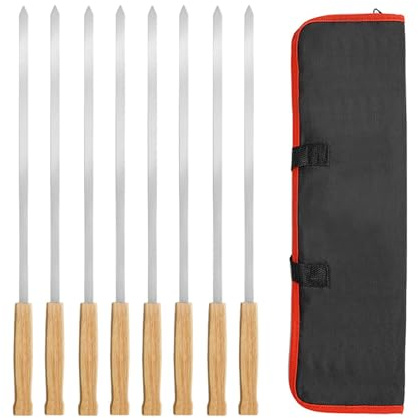 Harilla 8x Flat Long Shish Kebab Skewers Kebab Skewers for Meats Vegetables BBQ