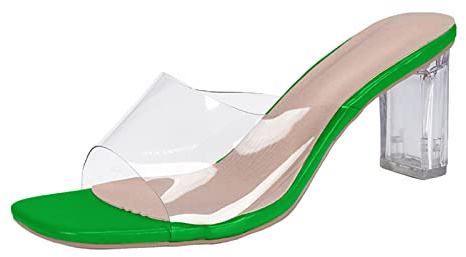 Generisch Zapatos de tacón para mujer, elegantes y cómodos, sandalias con tacón transparente, zapatos altos de verano, transpirables, ligeras, sandalias peeptoe para exteriores