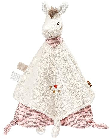 Fehn Schmusetuch Baby Spielzeug Lama - Schnuffeltuch für Neugeborene - Kuscheltier mit Schnuller Befestigung - Einschlafhilfe Handpuppe - Kuscheltuch Schlaftier für Babys und Kleinkinder ab 0+ Monaten