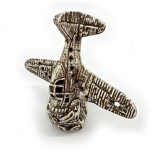 ZooPaul Keramik Deko Dekoration Aquarium Terrarium Flugzeugwrack Flugzeug Höhle 23x11x20cm