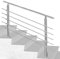 SWANEW Rambarde Main Acier Inoxydable,100 * 4.2 * 106.5cm avec 5 Tringles,Balustrade Vieillard Garde-Corps pour Maison Escalier Patio Balcon Terrasse