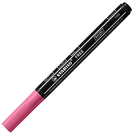 STABILO Marker acrilico FREE Acrylic - T100 Punta rotonda 1-2mm - 1 Marker - Rosa