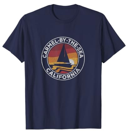 Carmel-by-the-Sea California Vintage Segelboot 70er Jahre Retro Sonnen T-Shirt