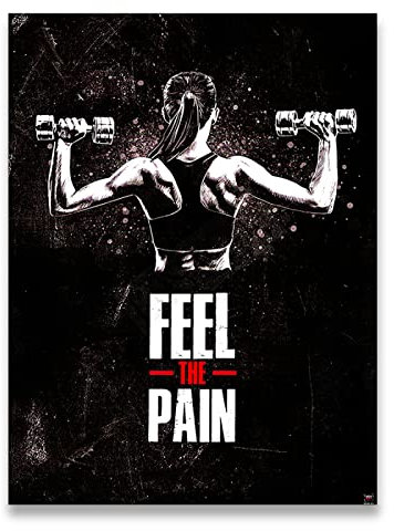 REYTOL Frauen Hanteln Fitness Sport motivational Leinwand Poster Fitnessstudio Dekor Geschenk Bodybuilding Inspirierende Leinwand Wand Bilder Schlafzimmer Dekor Bilder（Kein Rahmen）