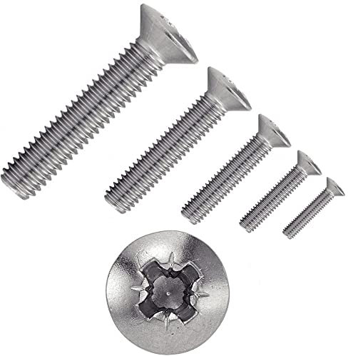 irsa24 200 X Linsensenkschrauben mit Kreuzschlitz DIN 966 Edelstahl A4 M 6X25 Z Pozidrive