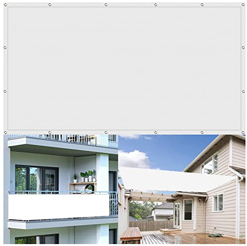 Voile D'ombrage Imperméable Rectangulaire 3 x 7 m Bâche D'ombrage, Voile Solaire, Filet Dombrage Rectangle Résistant l'eau Polyester pour Patio Terrasse Extérieur, Sable, Blanc