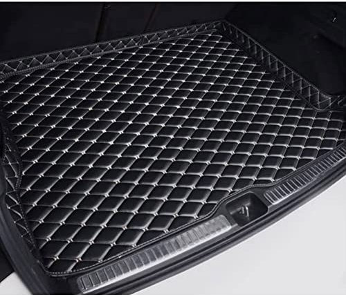 BASII Leder Kofferraumwanne Kofferraummatte für V-W Passat B8 Variant 2016-2022, Auto Kofferraum Schutzmatte Kratzfestem Fracht Kofferraumschutz Teppich Zubehör,B/Black~beige