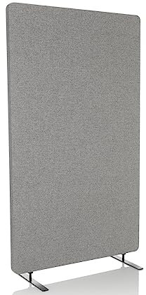 hjh OFFICE Akustik Trennwand 142 cm hoch FLEXMIUT Stand Raumteiler Büro Sichtschutz Pinnwand, Hellgrau 891013