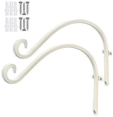 yuwqqoajv 2 Stück Wand Blumentopf – innovativ für Balkondekoration und Gartendekoration, Metall Hängedekoration, Blumen, Weiss, 12 Zoll (180 g)