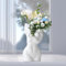 Vase corps féminin Vase à fleurs Décoration bohème : Nizirioo moderne et chic, vase en céramique minimaliste pour papeterie, pinceaux de maquillage, plante, fleurs séchées
