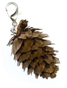 Miniblings pin charm nature cône de pin pin cônes - Bijoux fantaisie main argenté plaqué I Pendentifs - breloque pendentif - pendentif pour bracelet