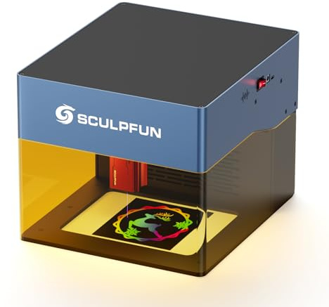 SCULPFUN iCube PRO MAX - Macchina per incisione laser portatile da 10 W, con precisione di incisione 0,05 mm, incisione offline, incisione laser con filtro antifumo per carta, legno, plastica