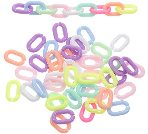 VILLFUL 200stücke Acryl-verbindungsringe Kettenglieder Für Bastelarbeiten Verbindungselemente Für Schmuck Taschenketten Schlüsselbänder Und Mehr