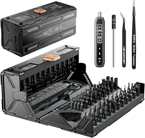 JAKEMY 180 in 1 Elektrischer Schraubendreher,3 Gänge Drehmoment Feinmechaniker Schraubendreher Set ,Modellbau Werkzeug Mini Akku Schraubenzieher Set für Laptop, Handy,Uhr,Brille