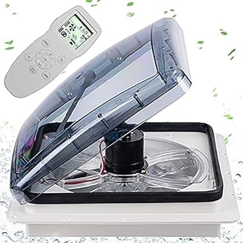 Ventilatore da Tetto per Camper da 14 16 - Potente, Silenzioso | Telecomando, Sensore Pioggia,12v, Ventilazione a Flusso d'Aria Reversibile per Camper e Roulotte,40x40cm