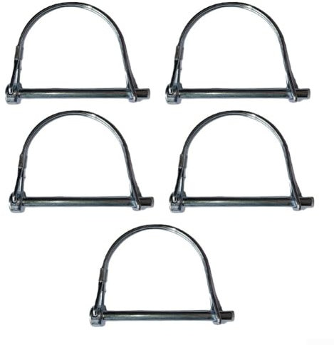 Goupilles de verrouillage en acier au carbone - 5 tubes pliables - Anti-rouille - Avec ressort de verrouillage - Pour diverses applications - Diamètre : 6 mm à 8 mm - 6 x 45 mm