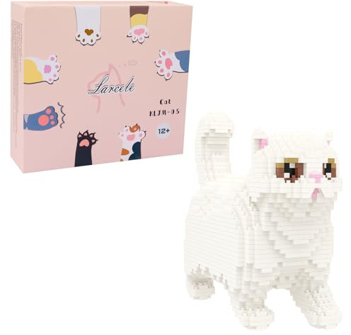 Larcele 1196 stycken mikrobyggstenar leksakssats, mini katt klossar bygga byggklossar set KLJM-05 (perser katt)