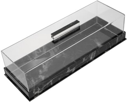 KICHOUSE Rectangular Cake Display Tray with Dome Cover Acrylic Dessert Stand for Cheese Chips and Fruit Platter Sturdy Marble Base for Stability Easy to Clean and Store