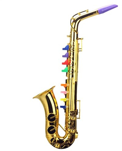 Giocattoli sassofono per bambini - Sassofono giocattolo giocattolo musicale simulato con 8 tasti colorati | Strumenti di sassofono dei cartoni animati per bambini per la casa, l'asilo, l'asilo