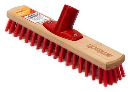 Amtech - Stiff Broom Head for Sweeping Dirt and Debris from Indoor and Outdoor Surfaces, Durable and Long Lasting, Easily Attached to Handles with Universal Screw Thread (300mm)