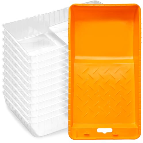 Mister Rui Paint Tray Liner, 4 Inch-11 Pieces, Small Paint Pan with Liners, Disposable Paint Tray 4 Inch, Paint Pan Liners for Home Decor, House Painting