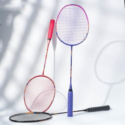 10u Gj Vollkohlefaser Badminton Schläger 52g Ultra Light Max 38lbs Profi, 1pcs Red and Boxed
