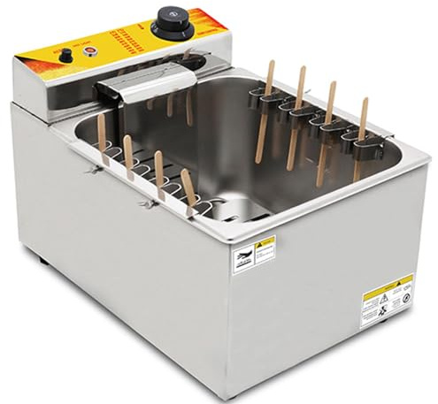Cheese Hot Dogs Sticks Frying Machine, Sticks Maker Frying Machine Mozzarella, with 8 Hooks, Electric Deep Fryer for Corn Dog Maker, Large Capacity Snack Maker