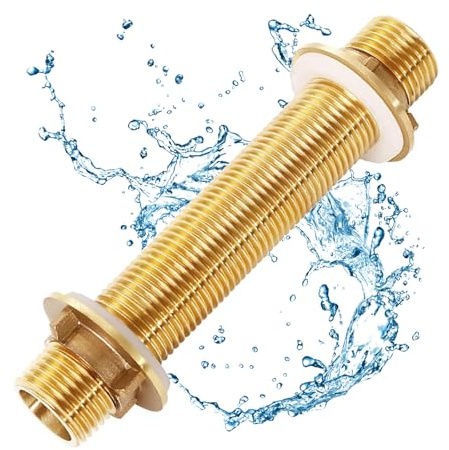 Tkxjry G3/4 Conector de Tanque de Agua de Latón, 10cm Latón Racor Deposito, para Tanque de Agua para Grifo de Agua