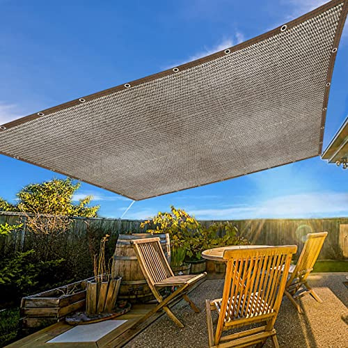 Rete ombreggiante in HDPE per pergola, parasole, vela, giardino, recinzione, balcone, marrone, 4 x 8 m, protezione dai raggi UV, copertura esterna