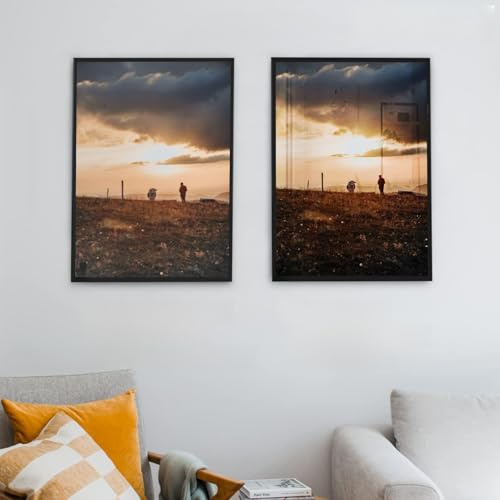Kunststoff Bilderrahmen Texas für Bild 47,5x63,5cm Schwarz mit Acrylglas | mit 1mm Antireflex Acrylglas/Rückwand Weiß/Posterrahmen/Maßanfertigung möglich/Aufhänger für Hoch- und Querformat