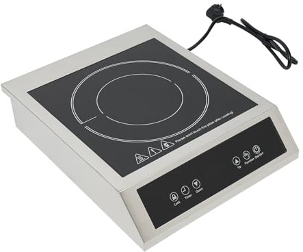 Induktionskochplatte, 3500W Einzelinduktionskochfeld 11 Temperatur | Gewerbliches Induktionskochfeld 50 KG Tragkraft Timer und Voreinstellung