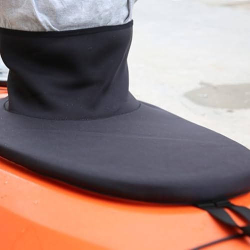 Rehoetom Spritzdeck für Kanu und Rafting Zubehör, 90x52 cm, Cockpitabdeckung aus SBR-Neopren, wasserdichte Spritzschürze mit elastischem Gurt, Schwarz