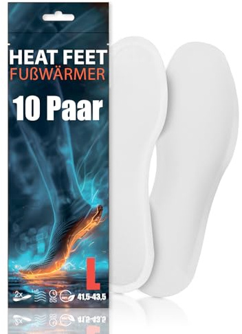 Heat Feet Fußwärmer – Sohlenwärmer für Schuhgröße 8h Wärme