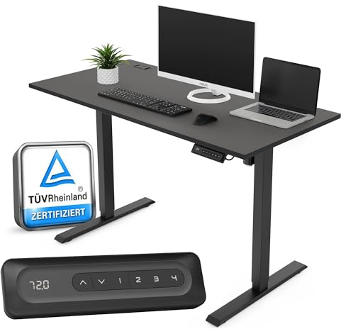 Yaasa Desk Lite 100x60cm, Premium-Schreibtisch elektrisch höhenverstellbar | Elektrisch höhenverstellbarer Schreibtisch für Büro, Automatikfahrt, verschiedene Größe und Farben, 5 Jahre Garantie