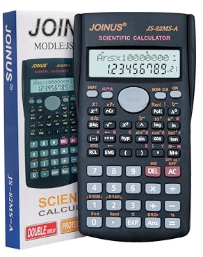 Vetenskaplig miniräknare 240 beräkningsfunktion, 12 siffror, dubbel skärm, affärskontor skola fickräknare, svart färg (JS-82MS-A)