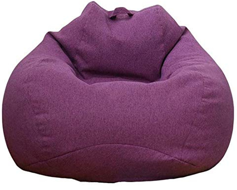 Stuffed Animal Storage Bean Bag Cover (No Filler) Extra Soft Beanbag Seat Chair Covers-Cotton Linen Memory Foam Beanbag Replacement Cover for Adults Children without Filling