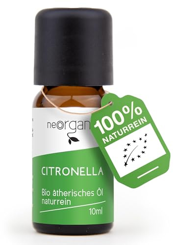 NeoOrganic® Bio Citronellaöl, JAVA (Cymbopogon winterianus) – 100% naturreines ätherisches bio Citronella öl – 10m