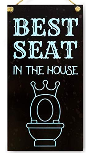 CARISPIBET Best Seat in the House - Home decoration sign bathroom accessory funny gift fun & quirky signs 6x12''