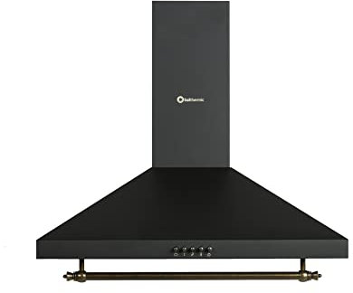 SOLTHERMIC H60PR CAMPANA EXTRACTORA DECORATIVA ESTILO RUSTICO NEGRA CON RIBETES DORADOS / 60 CMS / 350 m3/h/FILTROS METALICOS