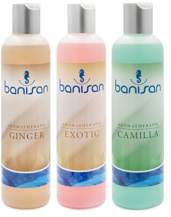 Banisan Badezusatz Whirlpoolgeeignet Aromatherapie Whirlpool Duftöl Zusatz Aroma Pflege Wellness Outdoor Whirlpoolbadezusätze 3 x 250 ml + 2 Filterreinigungstabletten von Pfahler