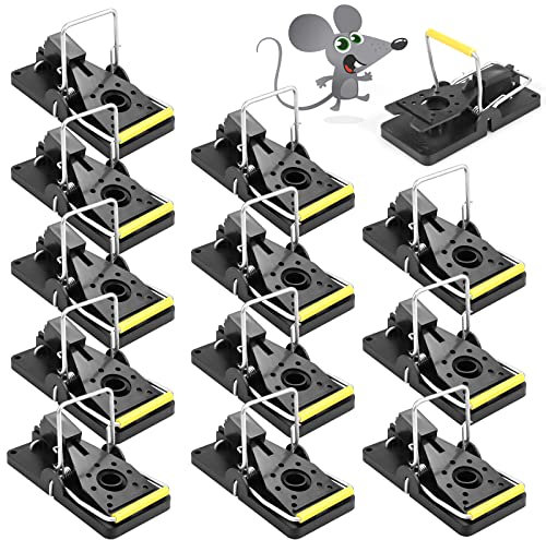 12 Stück Mausefalle, Profi Mäusefalle Schlagfalle Rattenfalle, Effizient und Wiederverwendbar Mouse Trap Profi Mausefallen in Küche Haus und Garten