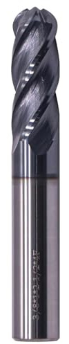 BestParts High Performance Ball Nose Solid Carbide End Mill - AlTiN Coated, 30 Degree Helix, 4 Flute, 3/8 Cutting Diameter, 3/8 Shank Diameter, 1 Length of Cut, 2-1/2 Overall Length
